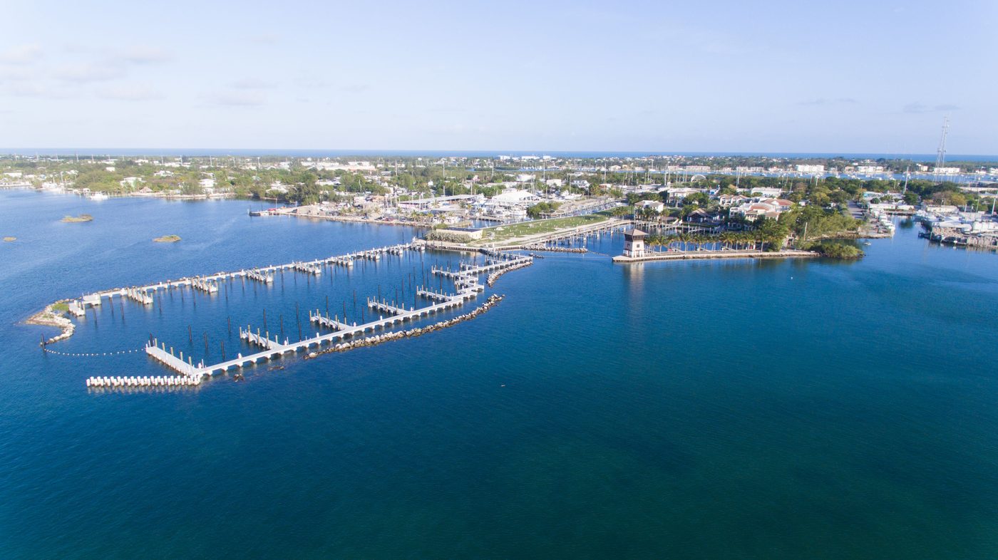 The 99-slip deep-water marina from the air