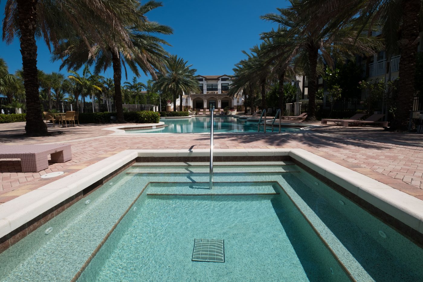 Whirlpool spa beside the resort pool